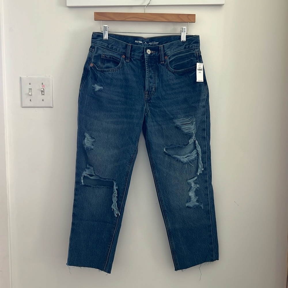Old Navy High-Rise Slouchy Straight Jeans - Size Petite 4